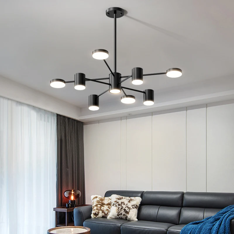 

Nordic Modern LED Black Ceiling Chandelier Lighting Living Room Dining Bedroom Creative Home Pendant Lamp Fixtures Free Shipping
