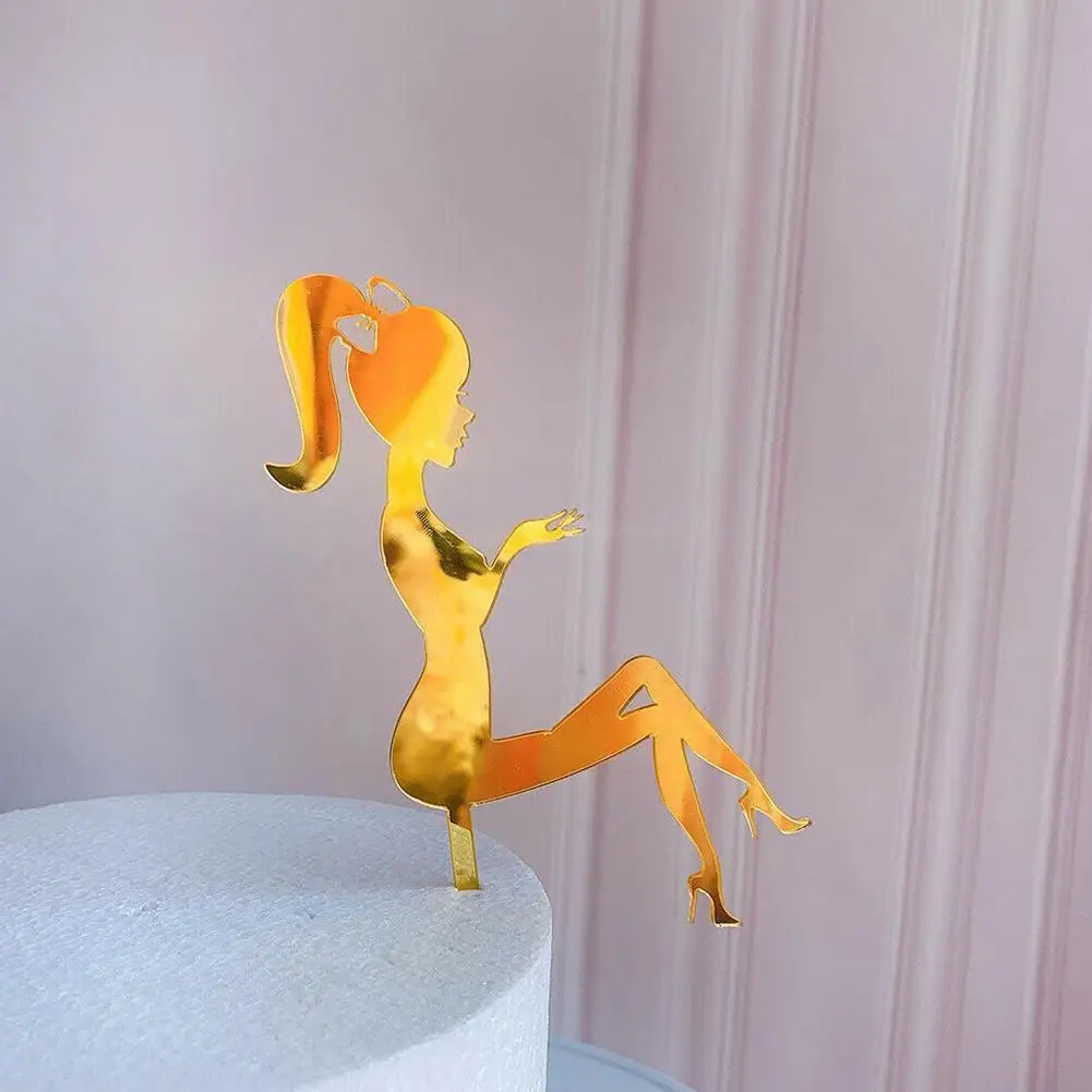 

High Heels Lady Girl Acrylic Novelty Cake Topper Party Wedding Dessert Birthday Happy Topper Decorations Durable Cupcake C1X5