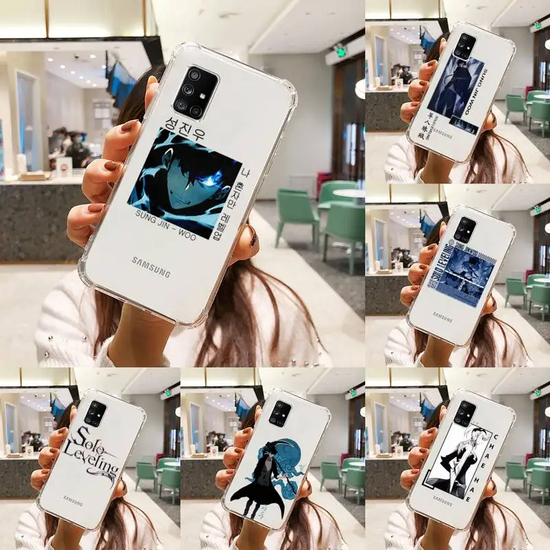 

solo leveling anime Phone Case Transparent For Samsung A51 A50 A71 A70 A81 M60S Note S21 S 20 10 9 8 11 E Plus Ultra