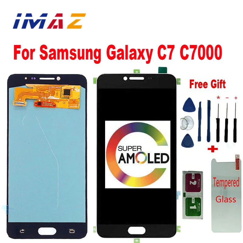 IMAZ AMOLED Replacement 5.7'' LCD For Samsung Galaxy C7 C7000 SM-C7000 LCD Display Touch Screen Digitizer Assembly For C7 LCD