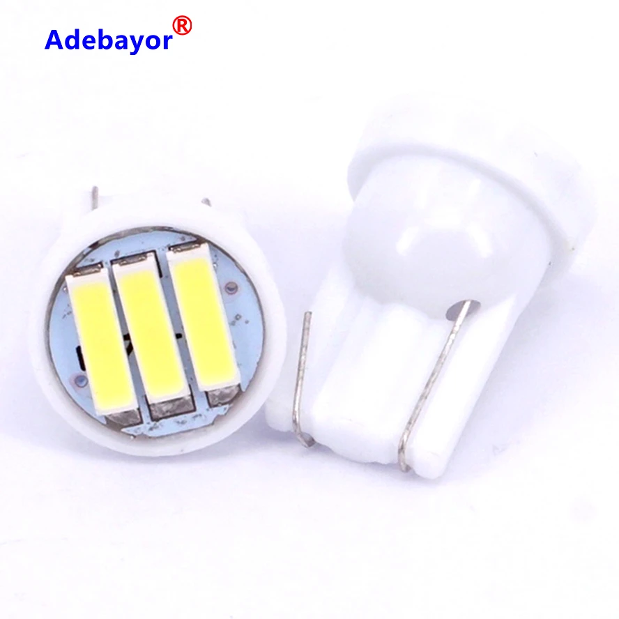 

50 шт. T10 194 168 W5W 3 SMD 7020 парковочный купольный боковой маркер для чтения внутренний купольный светильник автомобильная лампа 12 В белый синий