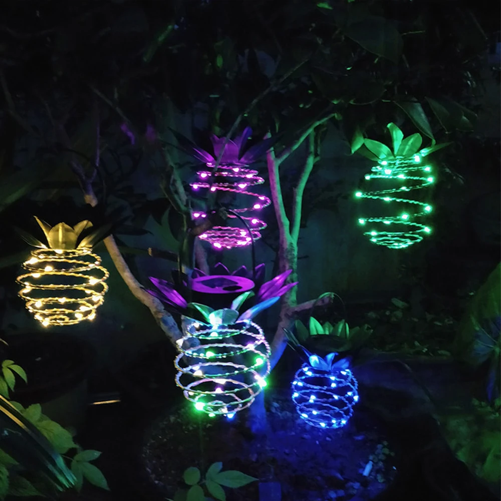 Садовый светильник на солнечной батарее в форме ананаса уличный подвесной