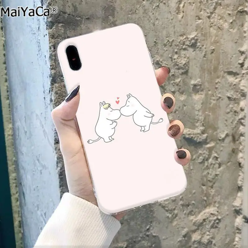MaiYaCa Бегемот Муми-Тролль милый мультфильм животных черный чехол для телефона чехол для Apple iphone 11 pro 8 7 66S Plus X XS MAX 5S SE XR - Цвет: A5