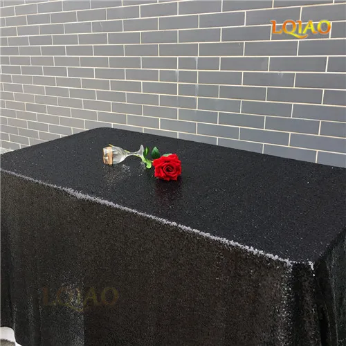 120x200 см темно-синяя вышитая сетка скатерти с пайетками ткань настольная скатерть с пайетками Свадьба/украшение скатерти с пайетками ткань - Цвет: Black