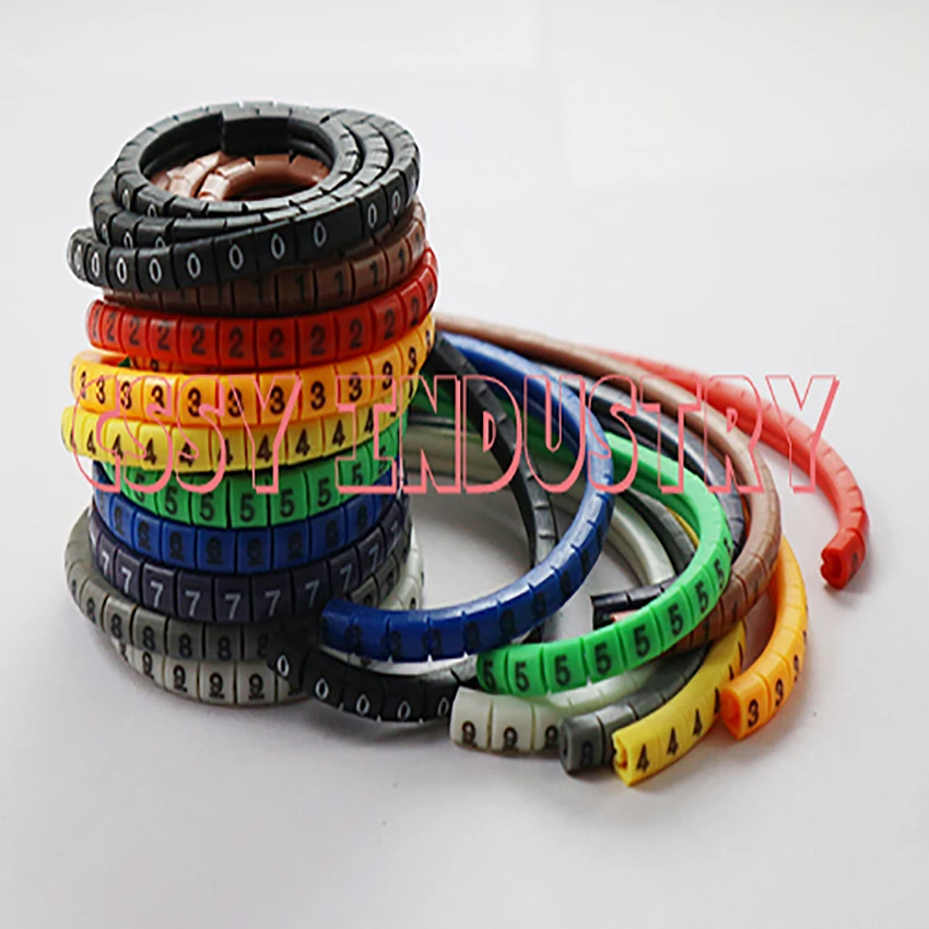 

freeshipping 0.75 1.5 2.5 4.0 6.0 10.0 mm2 white cable marker plum tubing 0-9 different number