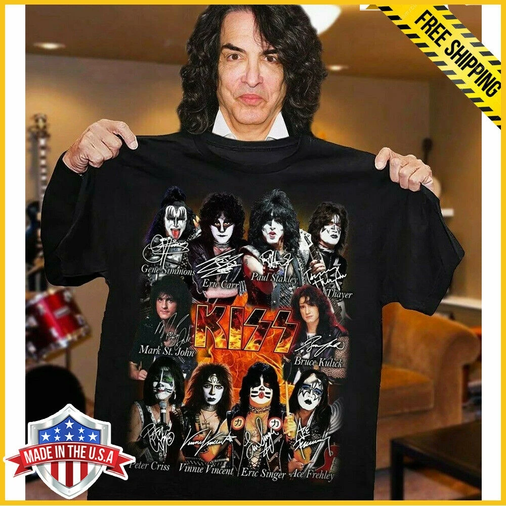 Бесплатная доставка футболка с надписью Kiss Band черная унисекс End Of The Road|Мужские