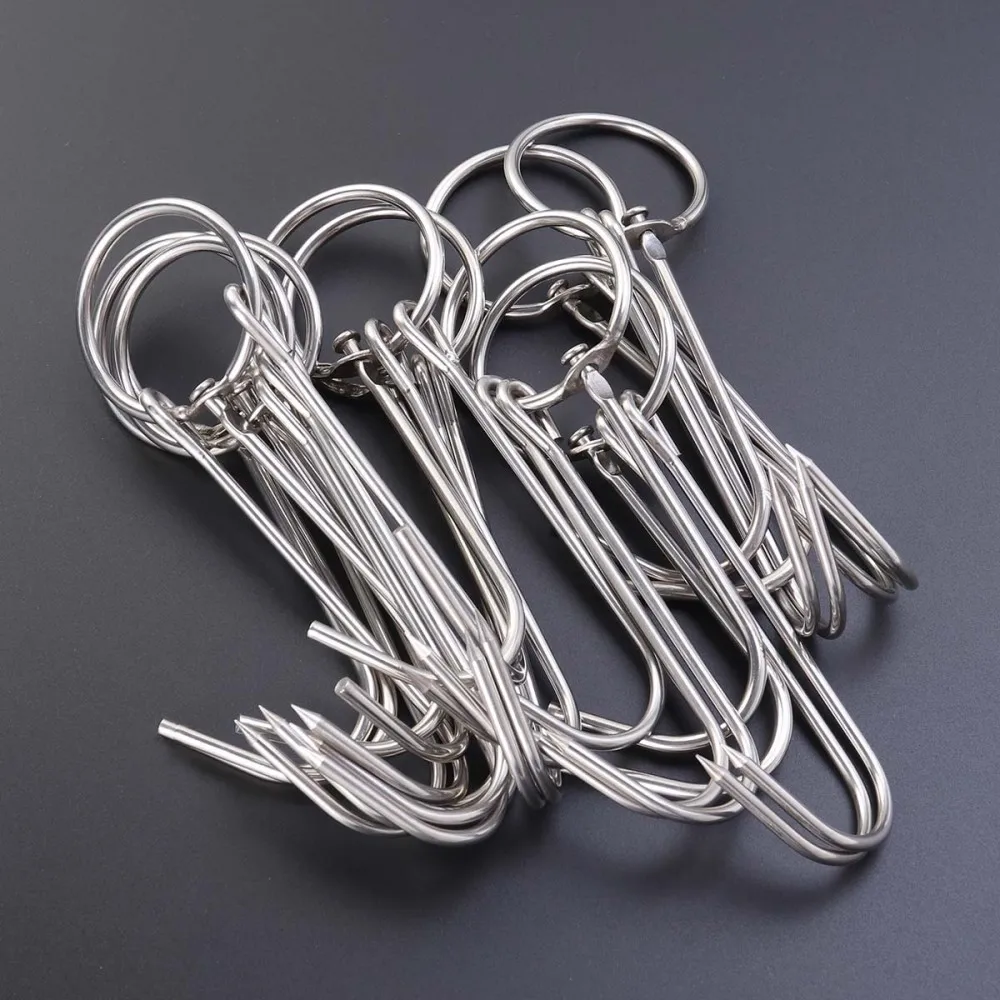 

10PCS Stainless Steel Double Hooks for Bacon Hams Meat Processing Butcher Hook Hanging Drying BBQ Grill Cooking