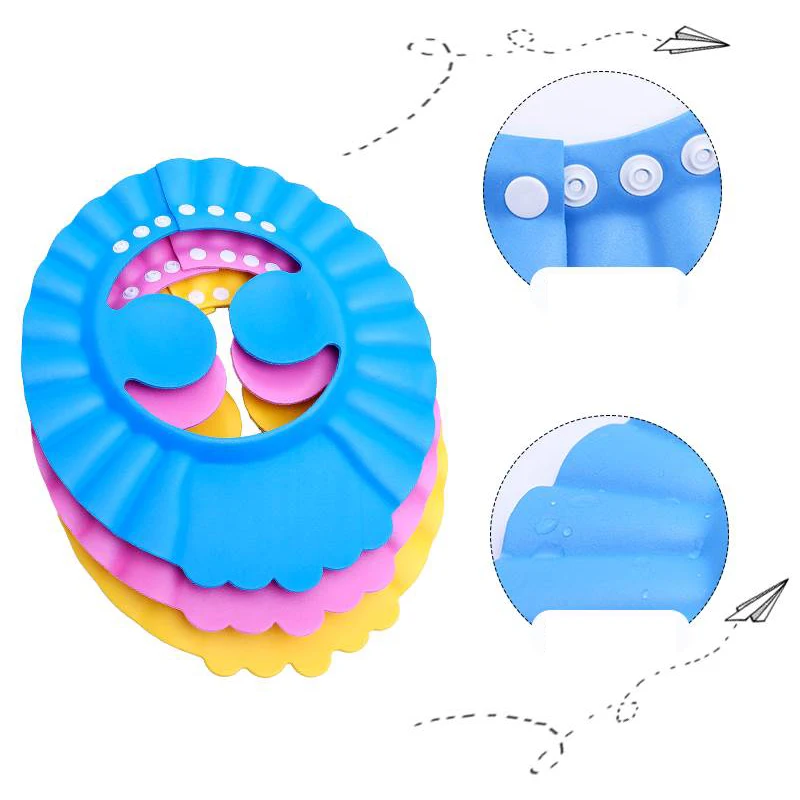 New1PCs Kids Shampoo Bath Bathing Hat With Ear Wash For Kid Shower Accessory Safe Soft Adjustable | Дом и сад