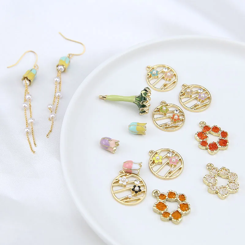 DIY ювелирные изделия 10 шт./лот эмалевый Сплав 3D цинковый сплав кристалл горный