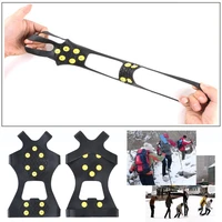 1pair 10 studs anti skid ice snow shoe spiked climbing grips cleat crampons climbing camping anti slip shoes cover s xl