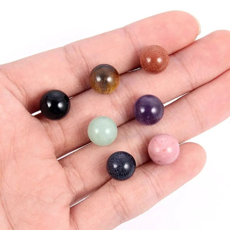 Natural Stone Tiger Eye Opal Ball Beads Stud Earrings Jewelry Unisex | Украшения и аксессуары