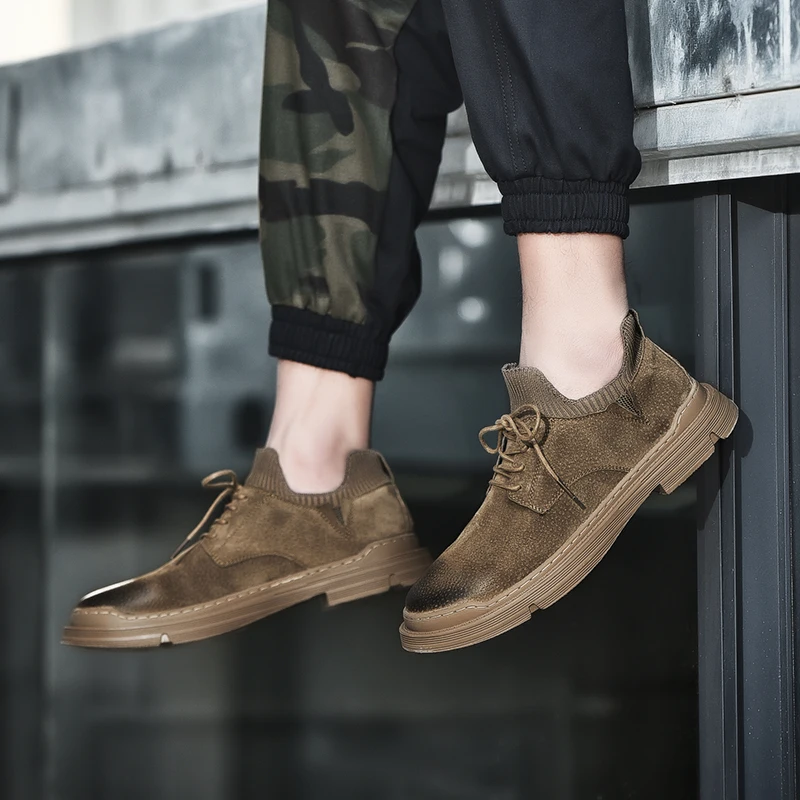 oxfords Shoes Cow genuine Leather Casual fahsion Men lace up Fashion breathable Moccasins Outdoor Tooling shoes men | Обувь