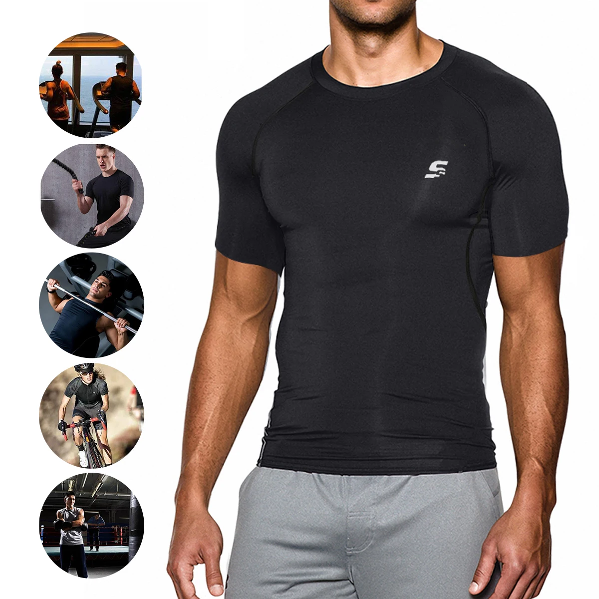 

Quick Dry Men's Running T-Shirts Fitness Gym Sportswear Compression Soccer Shirt Soccer Shirts Men Jersey Gym Workout Clothing