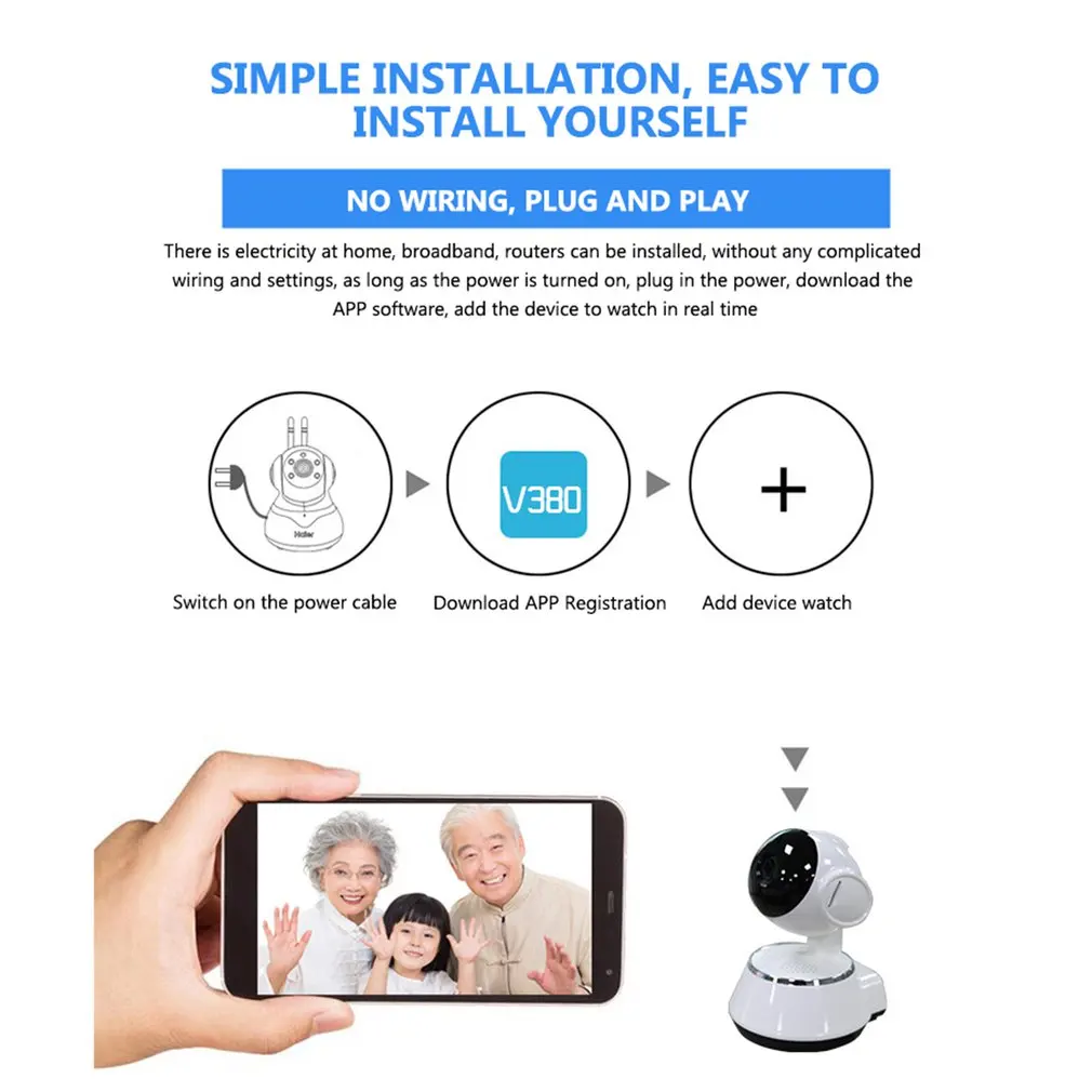 Baby Monitor Mini IP Camera 720P HD 3.6mm Wireless Smart WiFi Audio Record Surveillance Home Security | Безопасность и защита
