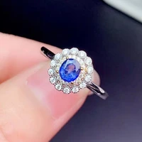 natural sapphire emstone flower rings for women 925 sterling silver wedding engagement fine jewelry gorgeous promise trendy gift