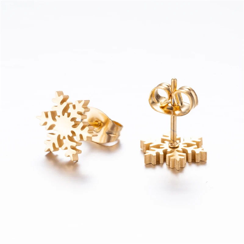 

Stainless Steel 316 Gold Steel Minimalism Mini 527 Geometry Stud Earrings No Easy Fade Anti-allergy Push Back