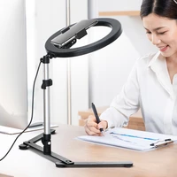 led ringlight photography selfie fill lamp with mobile phone clip holder stand for video live streaming photo studio dimmable