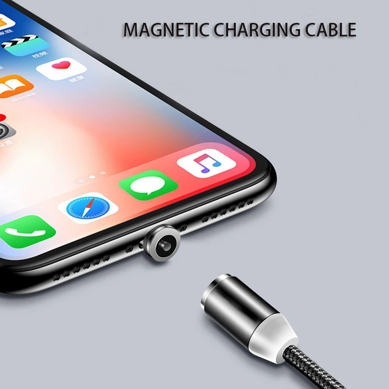 Магнитный кабель для быстрой зарядки с подсветкой iPhone типа C HuaWei Micro USB мобильный