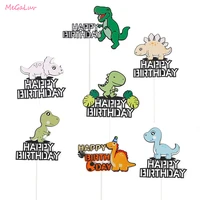 dinosaur paper cake toppers kids birthday animal cupcake toppers baby shower supplies dino party cake decorations