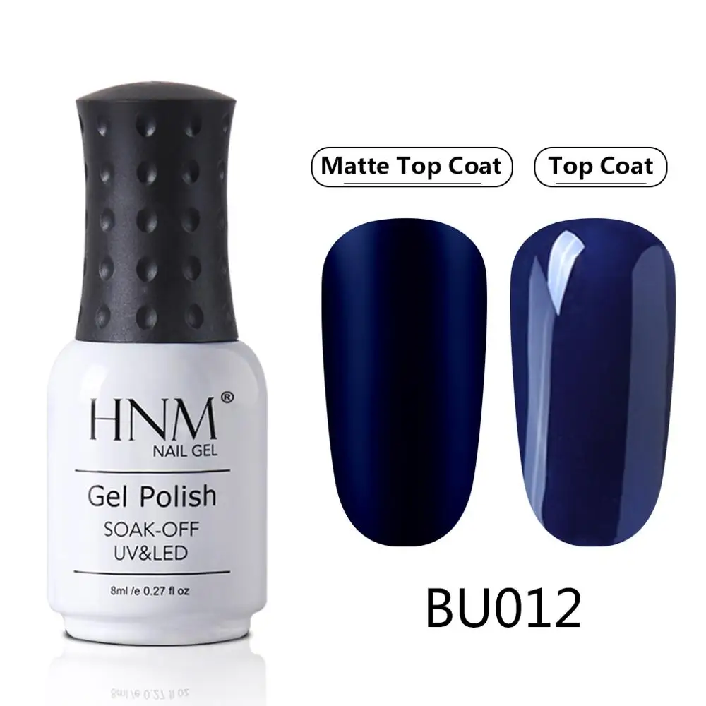 BU012 HNM Blue Purple Matte Effect Gel Nail Polish Need Matt Top Coat Base Semi Permanent UV LED Lamp Hybrid Varnishes Lacquer Gellak - Цвет: BU012