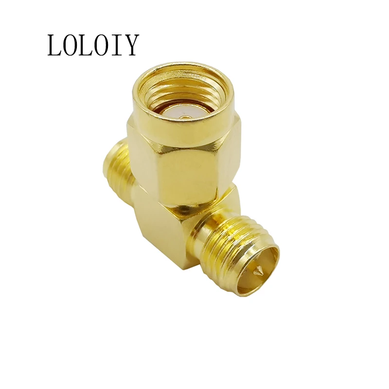 1 шт. T тип RP SMA штекер 2 двойной гнездо Тройная RF Коаксиальная антенна адаптер 3