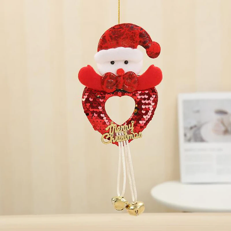 

Christmas Kids Gift Santa Claus Doll Bell Xmas Tree Pendants Christmas DIY Hanging Decoration For Home