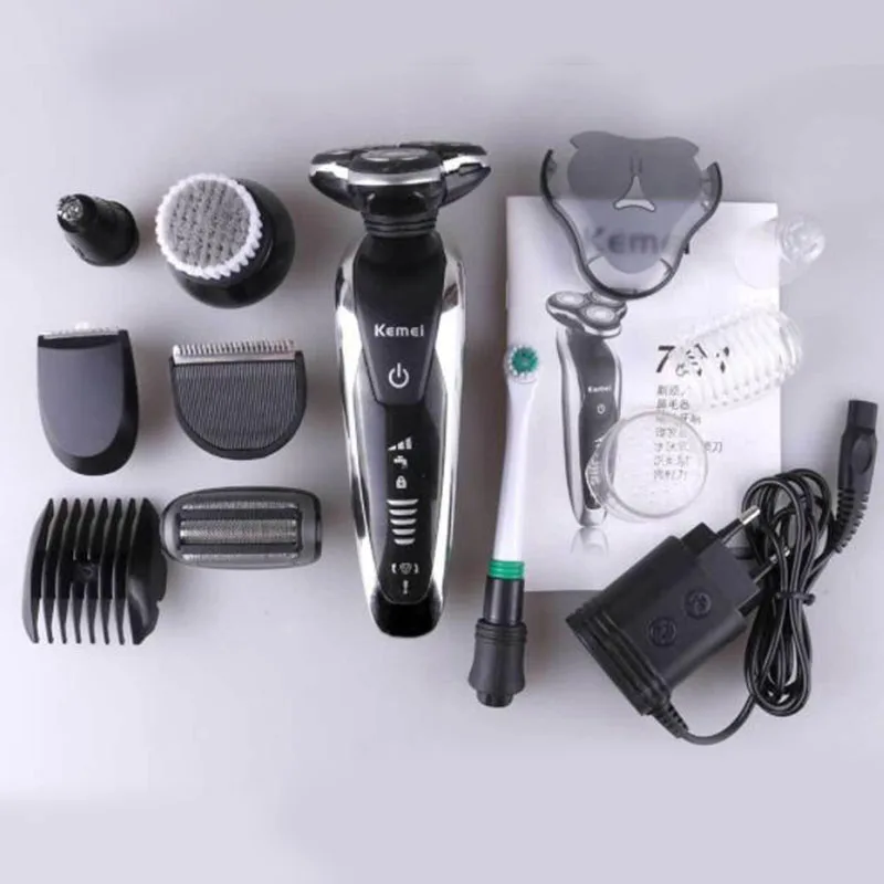 

Kemei Eelectric Clipper Set 7 In 1 Multifunctional Personal Care Tools Rechargeable Eyebrows Beard Trimmer Kit Family Use
