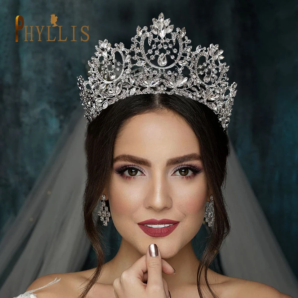 A195 Baroque Wedding Headband Crystal Bridal Crowns and Tiaras Hair Jewelry Accessories Women Rhinestone Headwear Queen Diadem