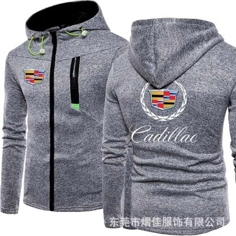 

High Quality Hot Sale Spring Autumn Men's Hoodie for Cadillac Logo Hooded Sweatshirts Zipper Clothing S-3XL