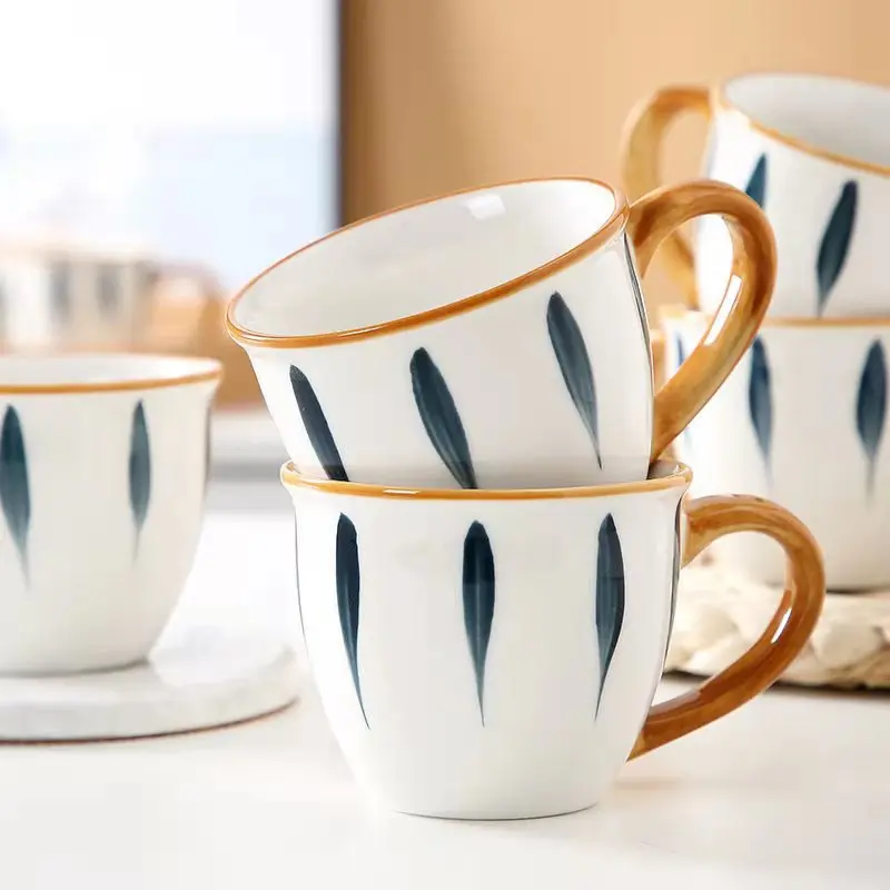 

Nordic Ceramic Coffee Cup Set Creativehand-painted Tea Cups Milk Water Mug Breakfast Mugs Home Tableware