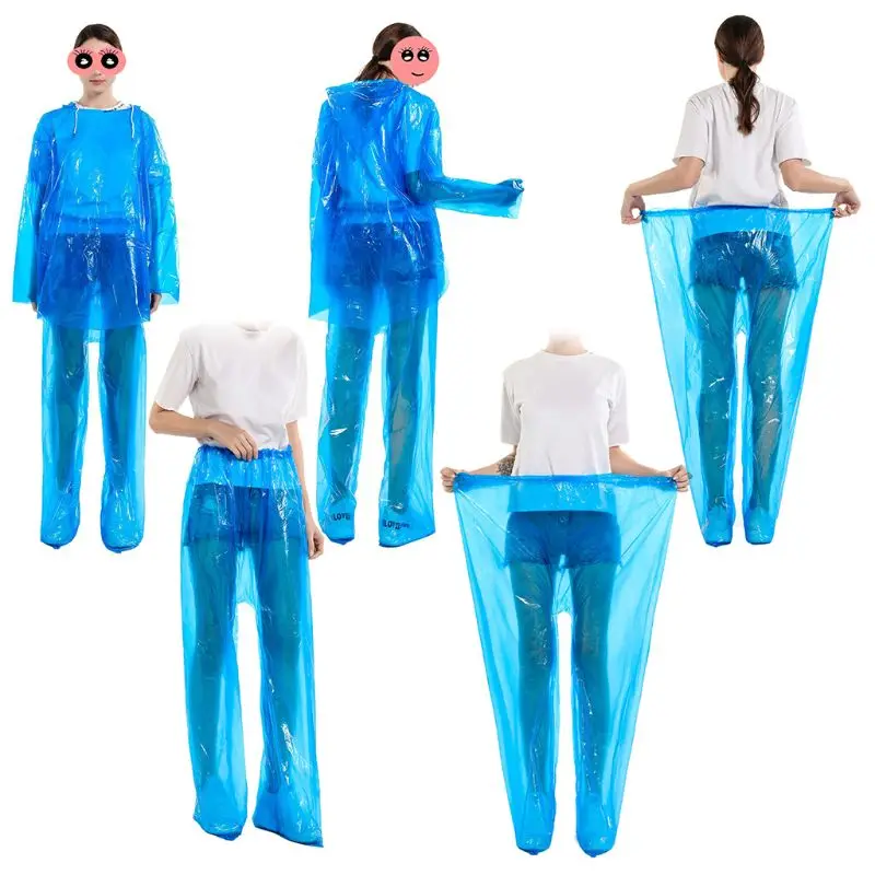 

Disposable Raincoat Rain Pants Waterproof Rain Poncho for Outdoor Camping Hiking