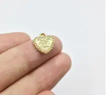 gold Eruifa 20 шт. 12 мм хорошее сердце с буквами монета цинковый сплав ожерелье, серьги браслет ювелирные изделия DIY ручной работы 2 цвета - Окраска металла: gold