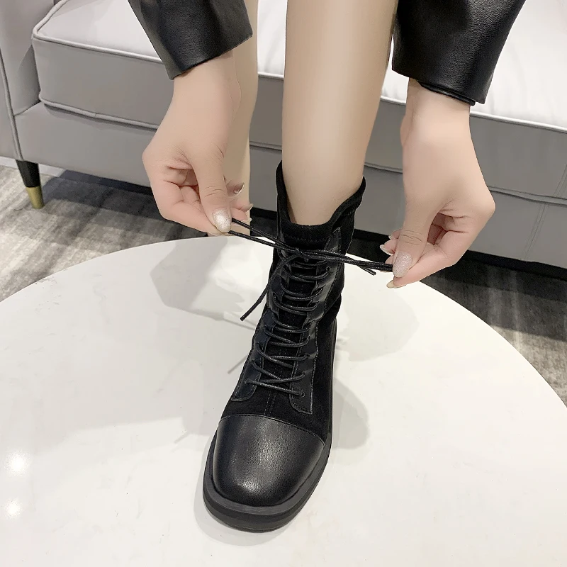 Новинка 2020 женские сапоги привлекательные кожаные высокие с промежностью