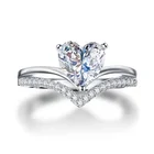 925 Серебряное кольцо с алмазом в форме сердца для женщин роскошный белый сапфировое кольцо для помолвки с сердцем свадебные аксессуары, подарок, учитывающий Индивидуальные ювелирные изделия