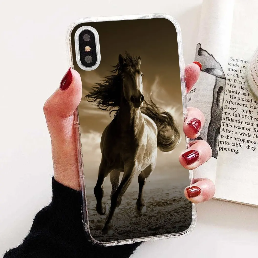 Силиконовый чехол wihte черный с рисунком лошади животного для Nokia X6 2 3 5 6 8 9 230 3310 1 7