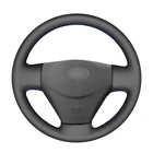Рука сшитый черный искусственная кожа PU чехол рулевого колеса автомобиля для Kia Rio Rio5 Hyundai Getz Accent 2006 2007 2008 2009-2010
