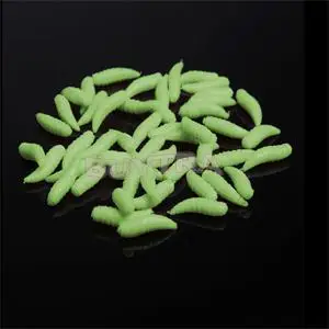 50 шт Горячая Распродажа кремово мягкий Пластик рыболовные приманки личинки