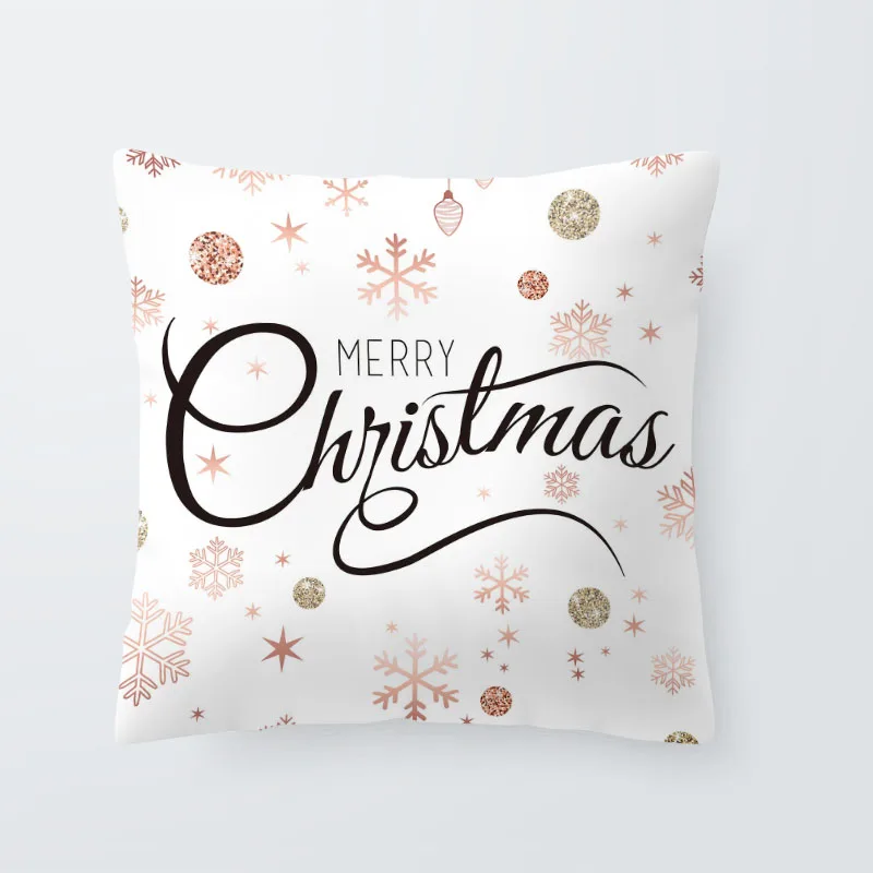 Роскошная розовая Золотая модная наволочка в рождественском стиле с буквами