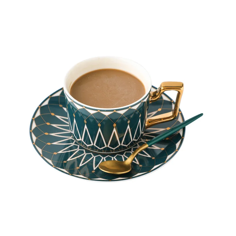 Забавный пылкий узор роскошная фарфоровая чашка и блюдце керамика простые