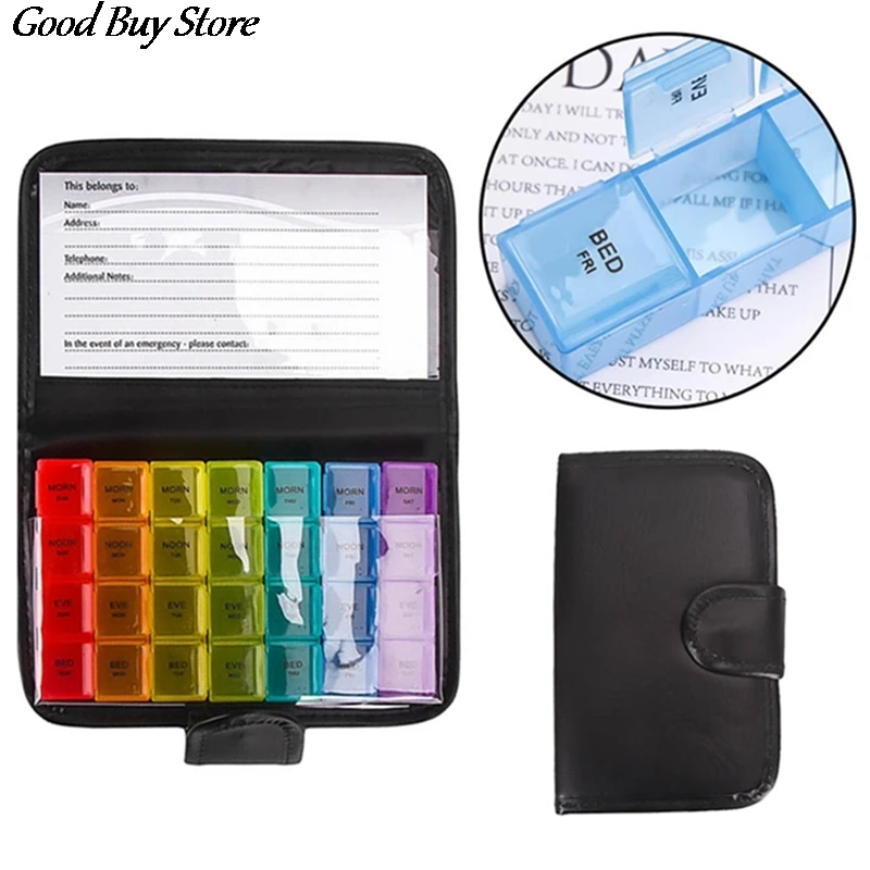Дорожный контейнер для лекарств кошелек держатель планшета органайзер 7 дней на