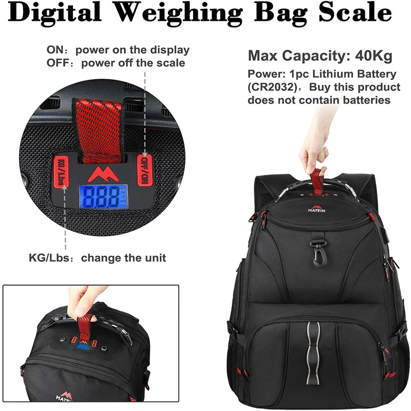 Дорожный рюкзак Matein 55L черный 18 дюймов женские и мужские сумки с весовой шкалой