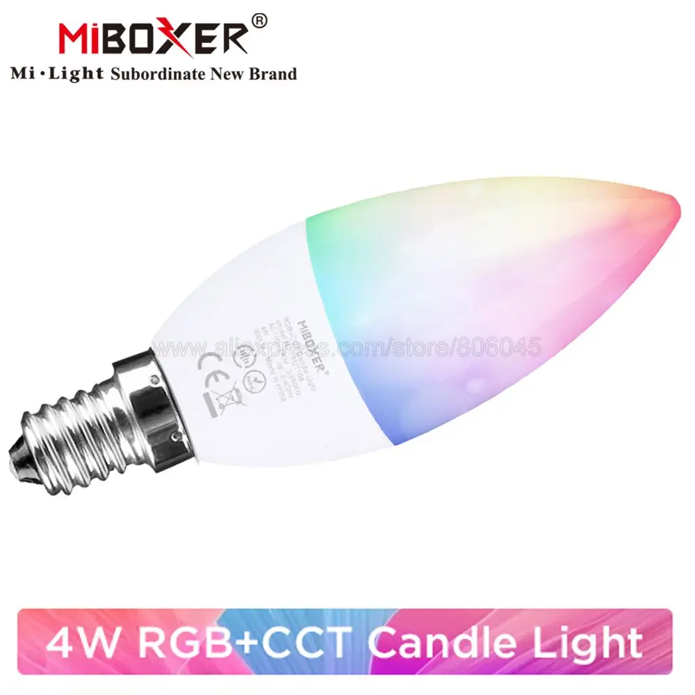 MiBoxer Dimmable 4W E14 RGB + CCT (2700 6500K) умный WiFi светодиодный светильник FUT108 2 4G RF беспроводной