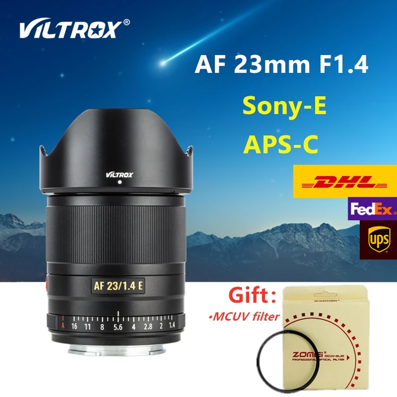 

VILTROX 23mm f1.4 Auto Focus lens APS-C Compact Large Aperture Lens for Sony E-mount Camera A6000 A6300 A6600 With Gift MCUV