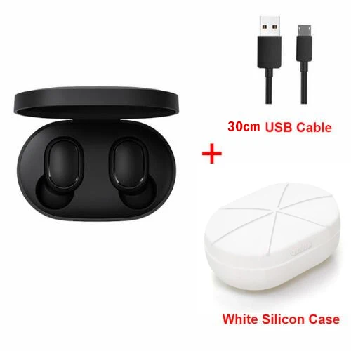 Xiaomi Redmi AirDots True Беспроводные bluetooth 5,0 наушники DSP активная шумоподавление гарнитура с микрофоном наушники - Цвет: add white case cable