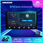Автомагнитола универсальная, 2DIN, Android 10, 6 + 128 ГБ, без рамки, GPS, RDS, Wi-Fi, 4G