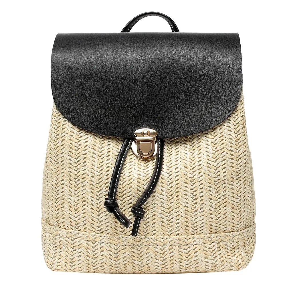 Кожаные тканые дорожные рюкзаки для женщин с кисточками маленькие Лоскутные