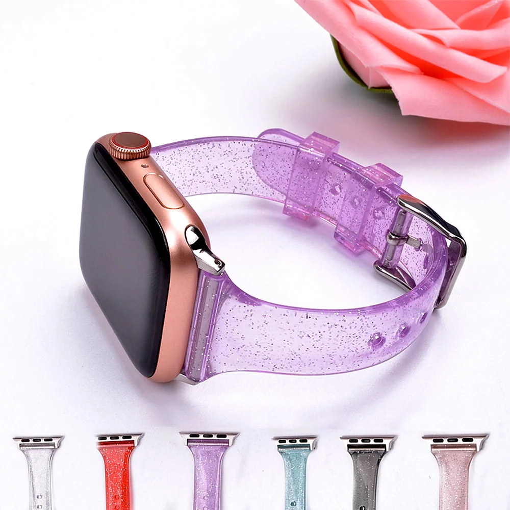 Силиконовый ремешок из ТПУ для Apple Watch Series 5/4/3/2 прозрачный силиконовый браслет