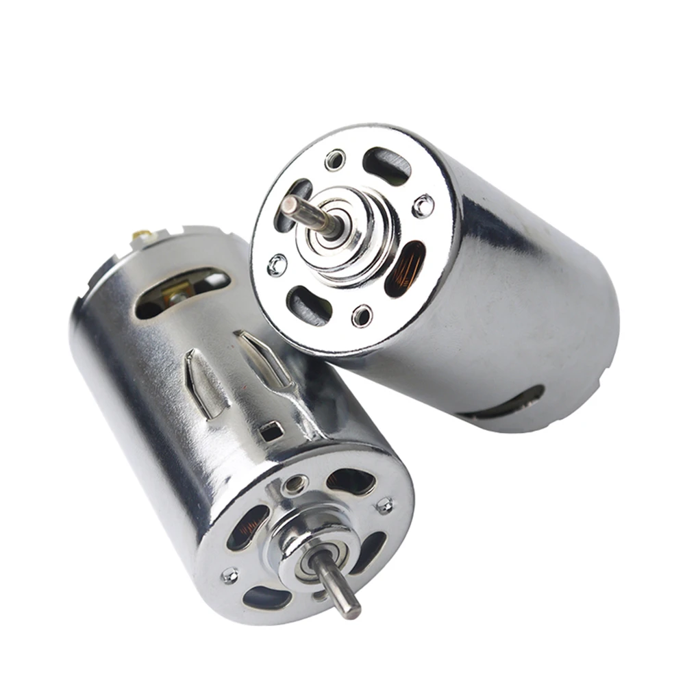 555 двигатель постоянного тока 12 В 24 в двойной шарикоподшипник 50 Вт Мощный