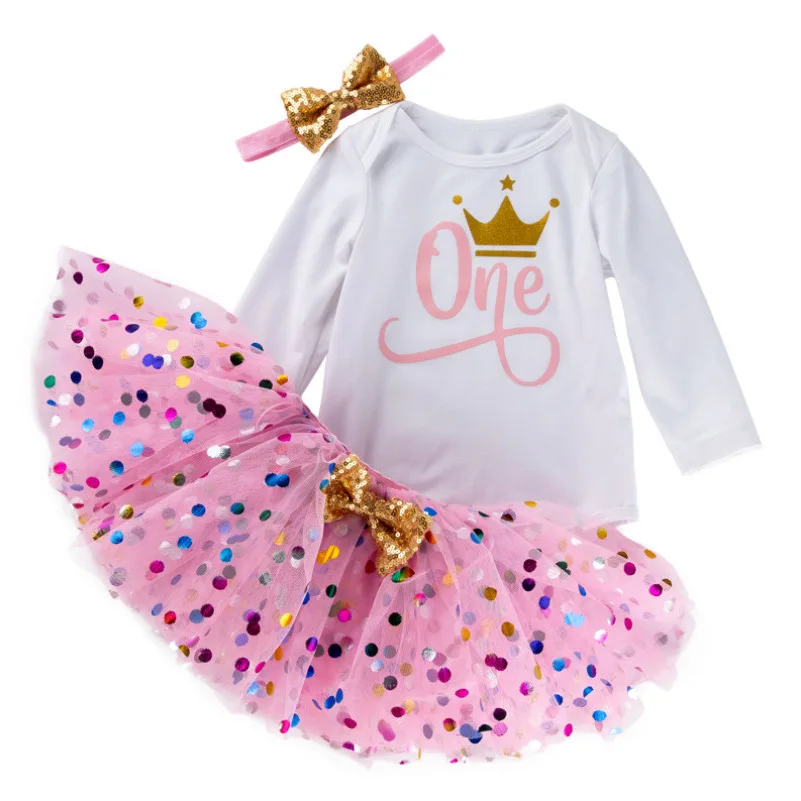 

Комбинезон в горошек, с юбкой-пачкой и надписью