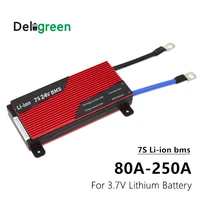 deligreen 7s 80a 100a 120a 150a 200a 250a 24v pcmpcbbms for lithium battery pack 3 7v rated 18650 lithion ion battery pack